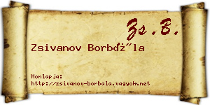 Zsivanov Borbála névjegykártya